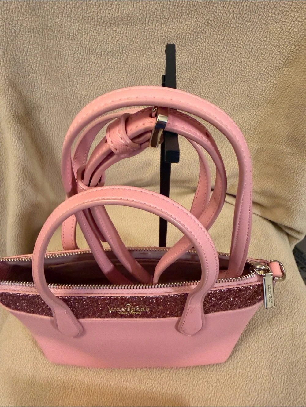 kate spade Pink Glitter-Accent Tote with Top Handles